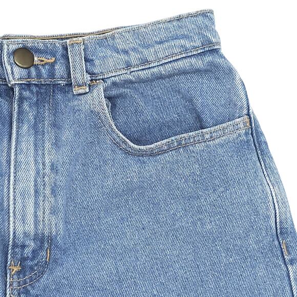 American Apparel Denim Shorts Womens 27 High Rise Cuffed Jorts USA Made Blued - Picture 4 of 13